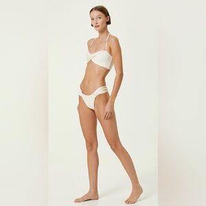Anine Bing Neutral Ruffle Bikini (Bottoms only) L NWT